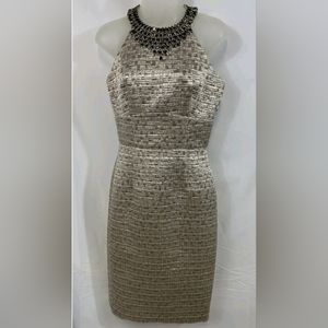 NWOT Maggy London Metallic Halter Dress - size 12